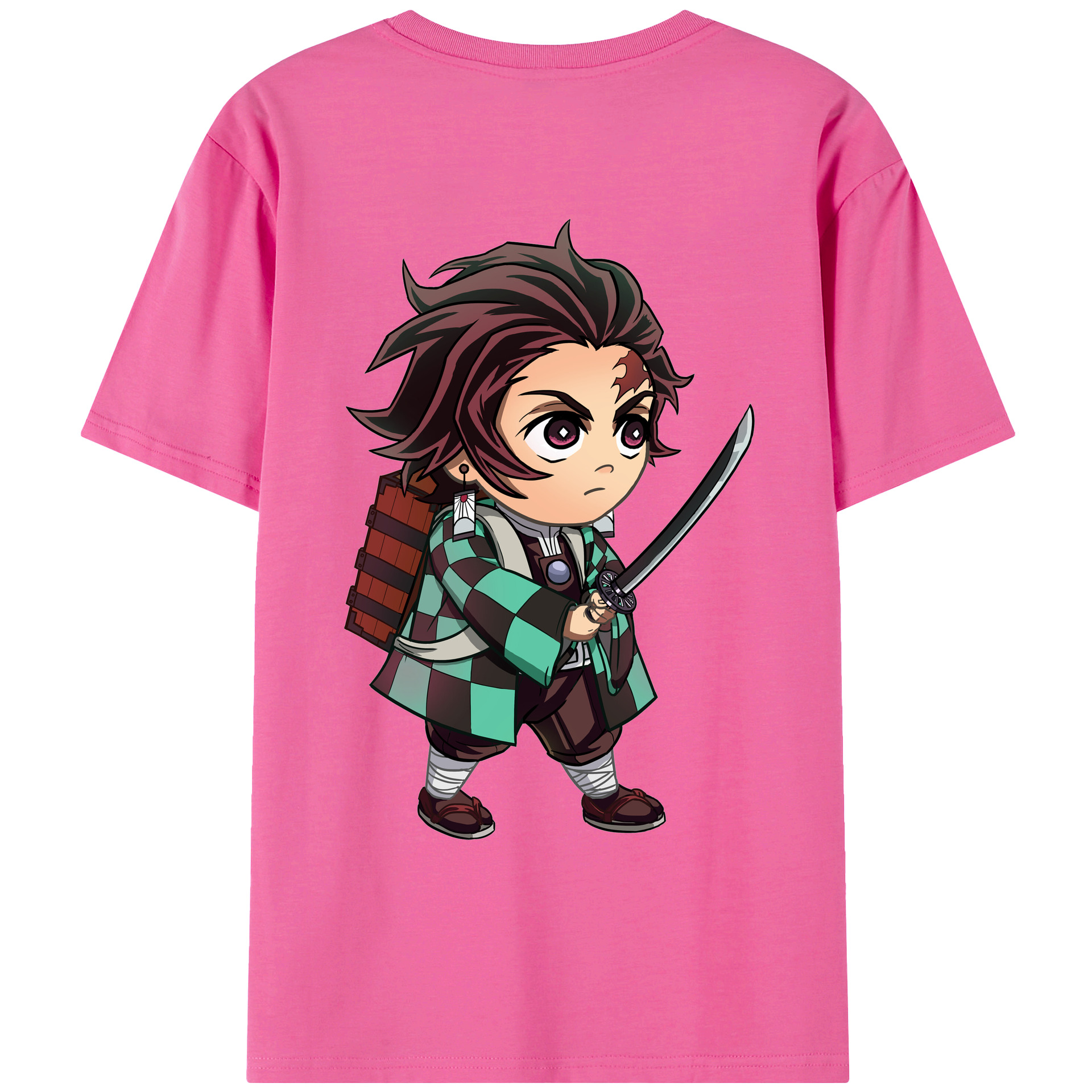 （画像用） 鬼滅の刃 竈門 炭治郎／かまど たんじろう Kamado Tanjirou レディース半袖Tシャツ(バックプリント)